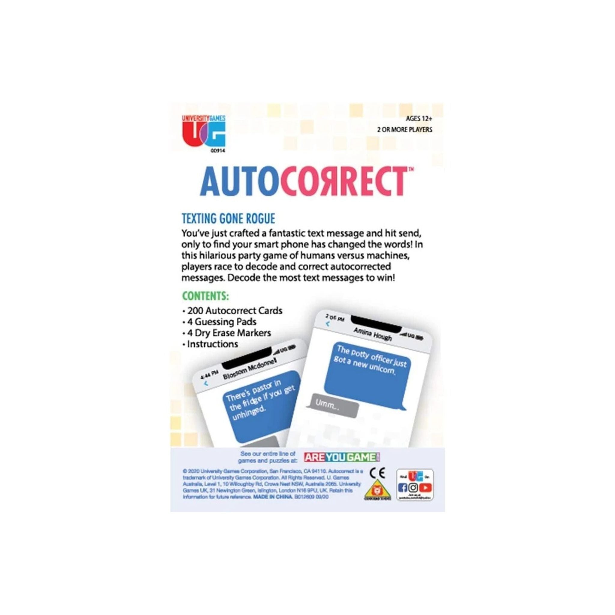 University Games Autocorrect