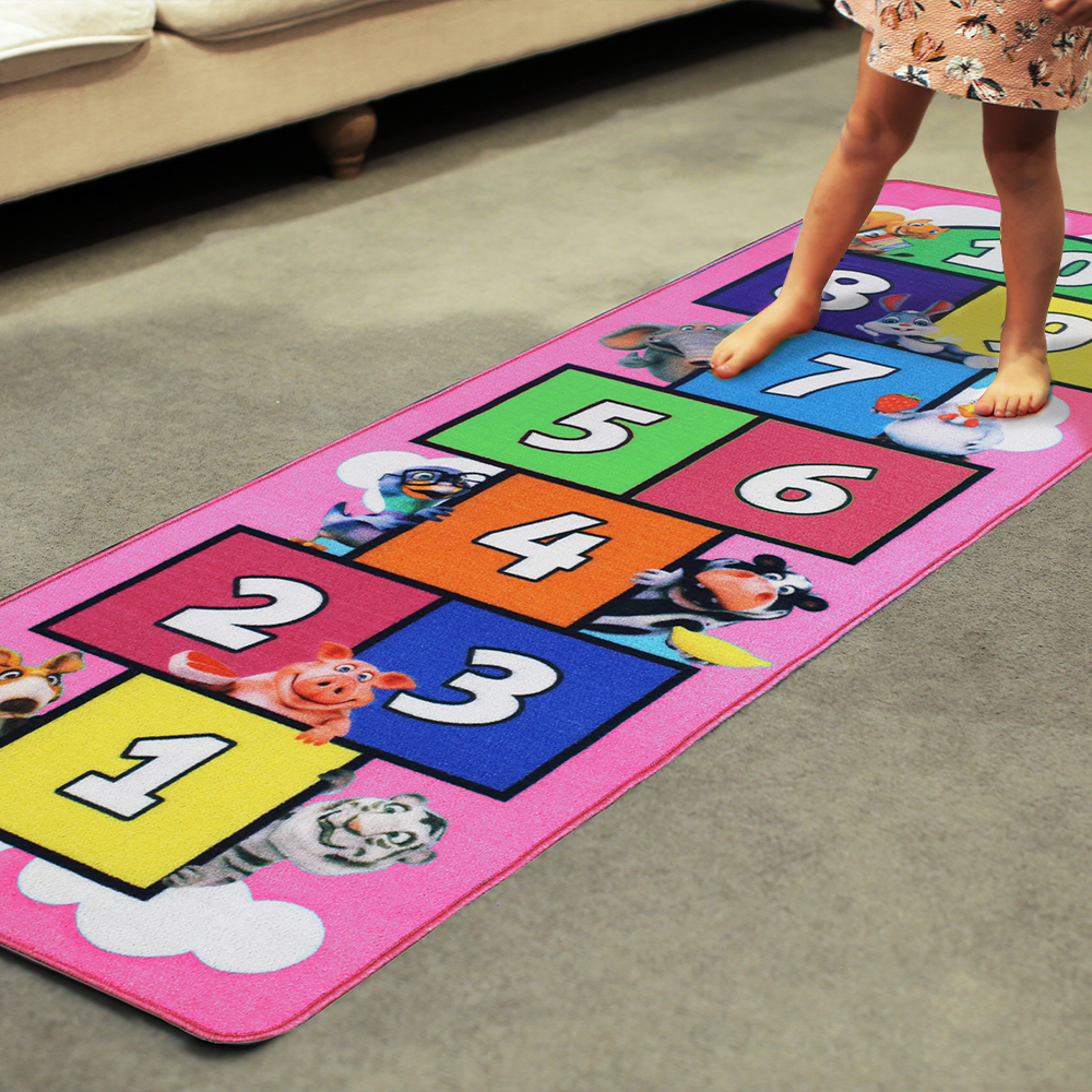 Play Zone Mats Hopscotch Pink 200X100cm Playmat