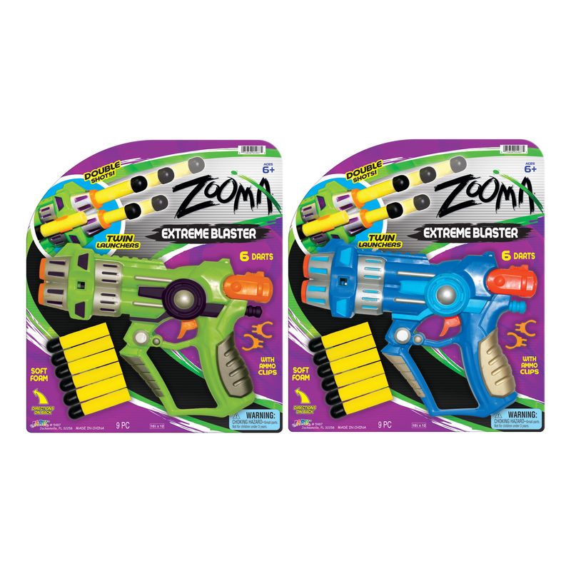 Zooma Extreme Blaster With 6 Darts Assorted Styles