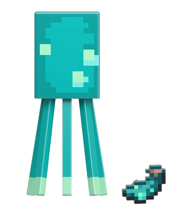 Minecraft Craft-A-Block Figure Build-A-Portal Glow Squid