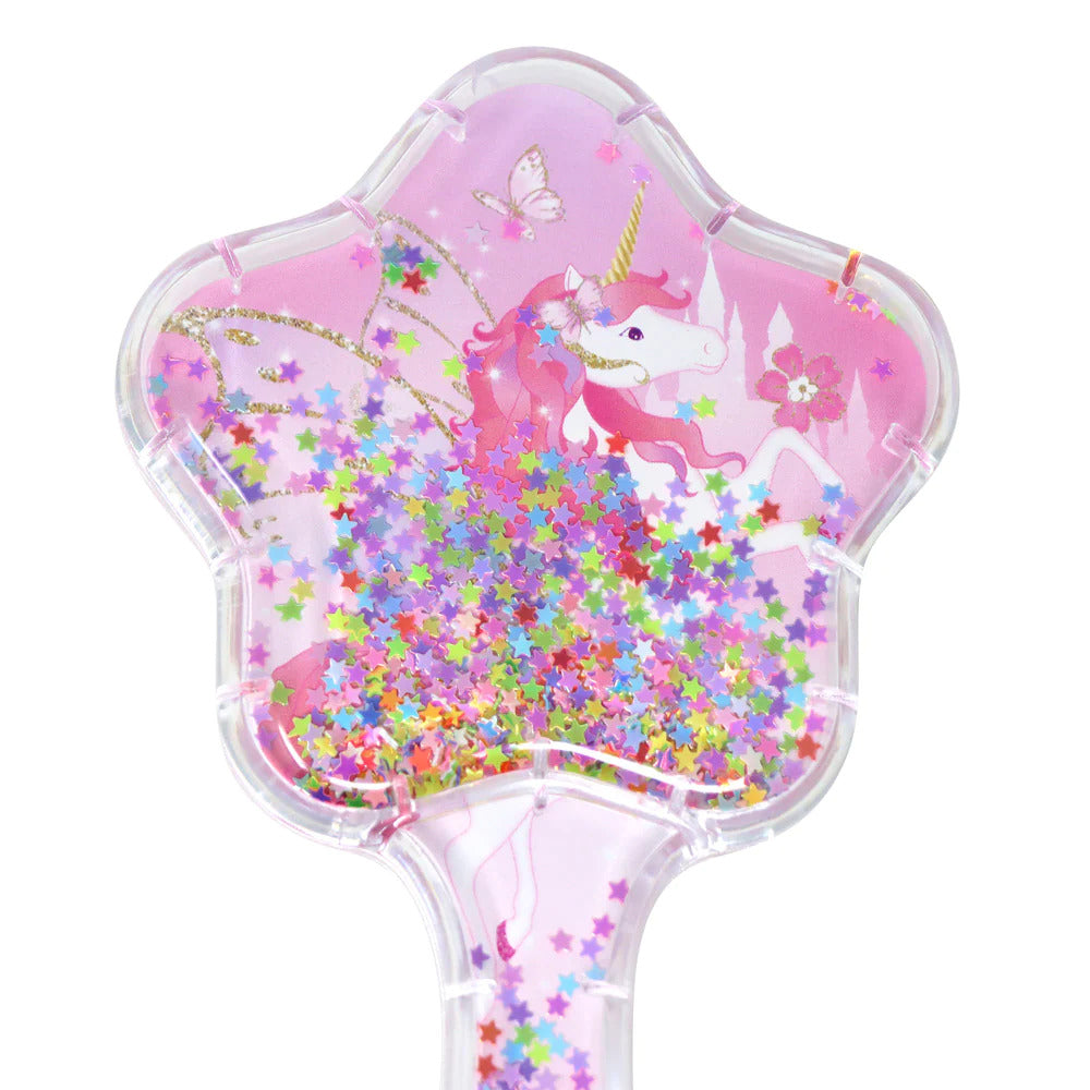 Pink Poppy Unicorn Princess And Rainbow Butterfly Hair Brush