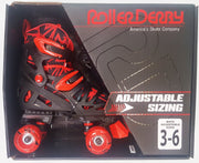 Roller Derby Trac Star Boys Skates 3-6 Black/Red