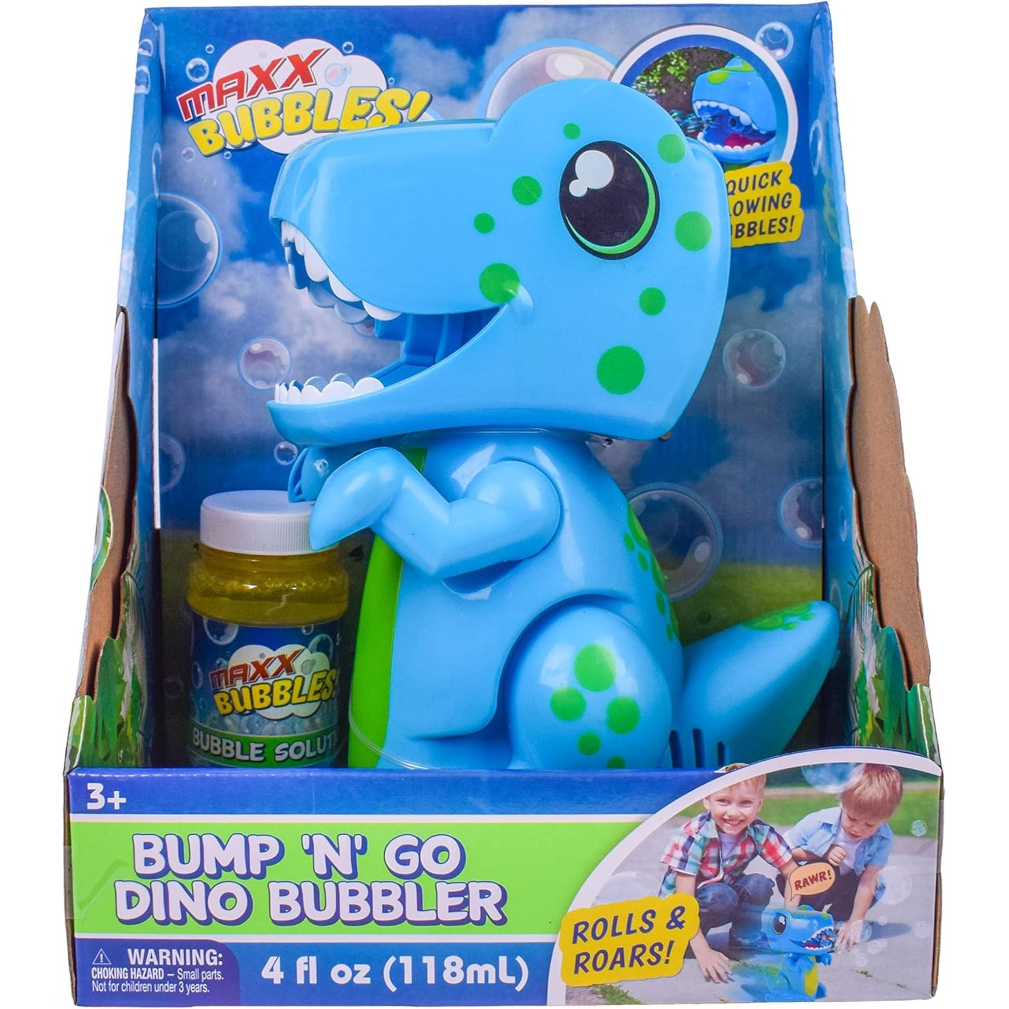 Maxx Bubbles Bump N Go Dino Bubbler Blue