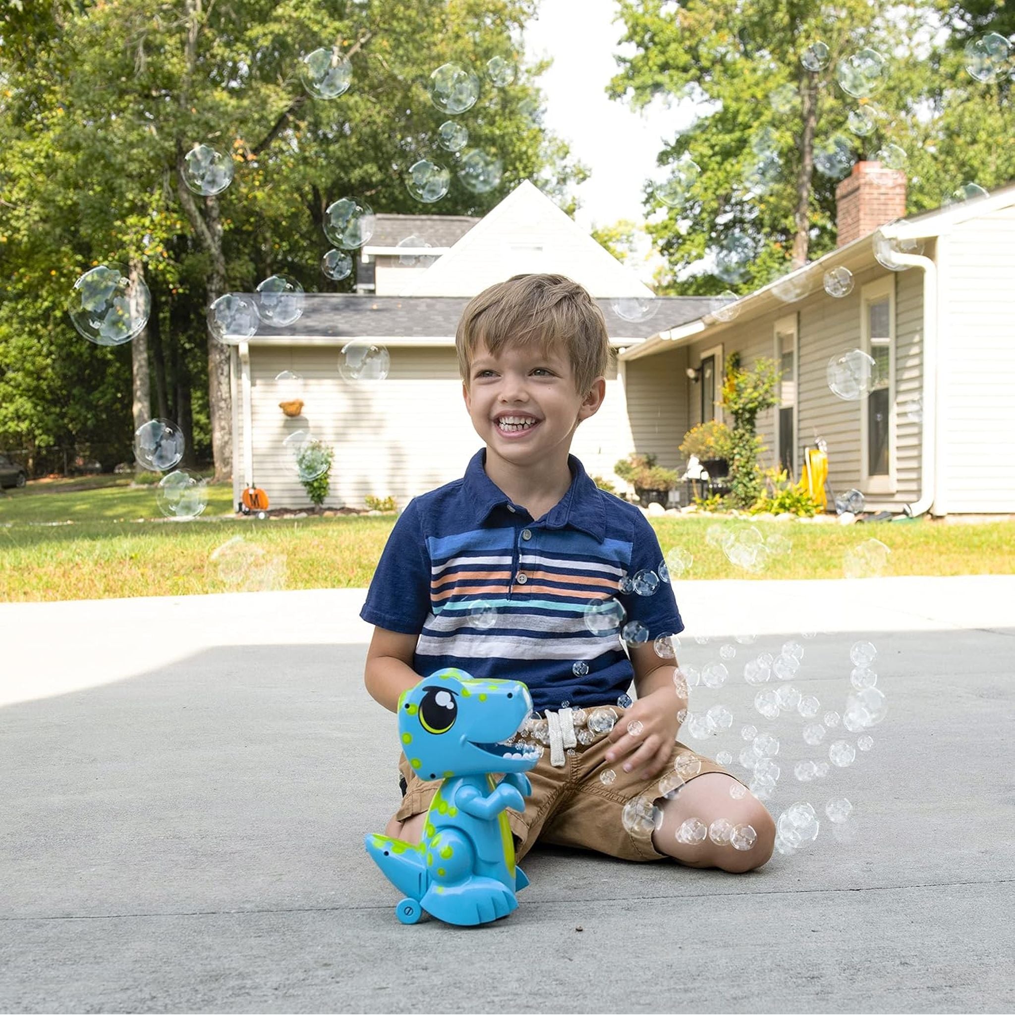 Maxx Bubbles Bump N Go Dino Bubbler Blue