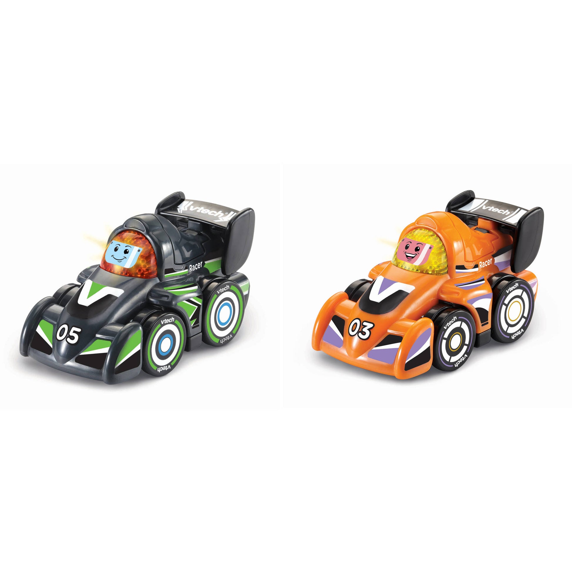 VTech Toot Toot Drivers V Racers 2 Pack - Orange & Dark Green - Toyworld NZ