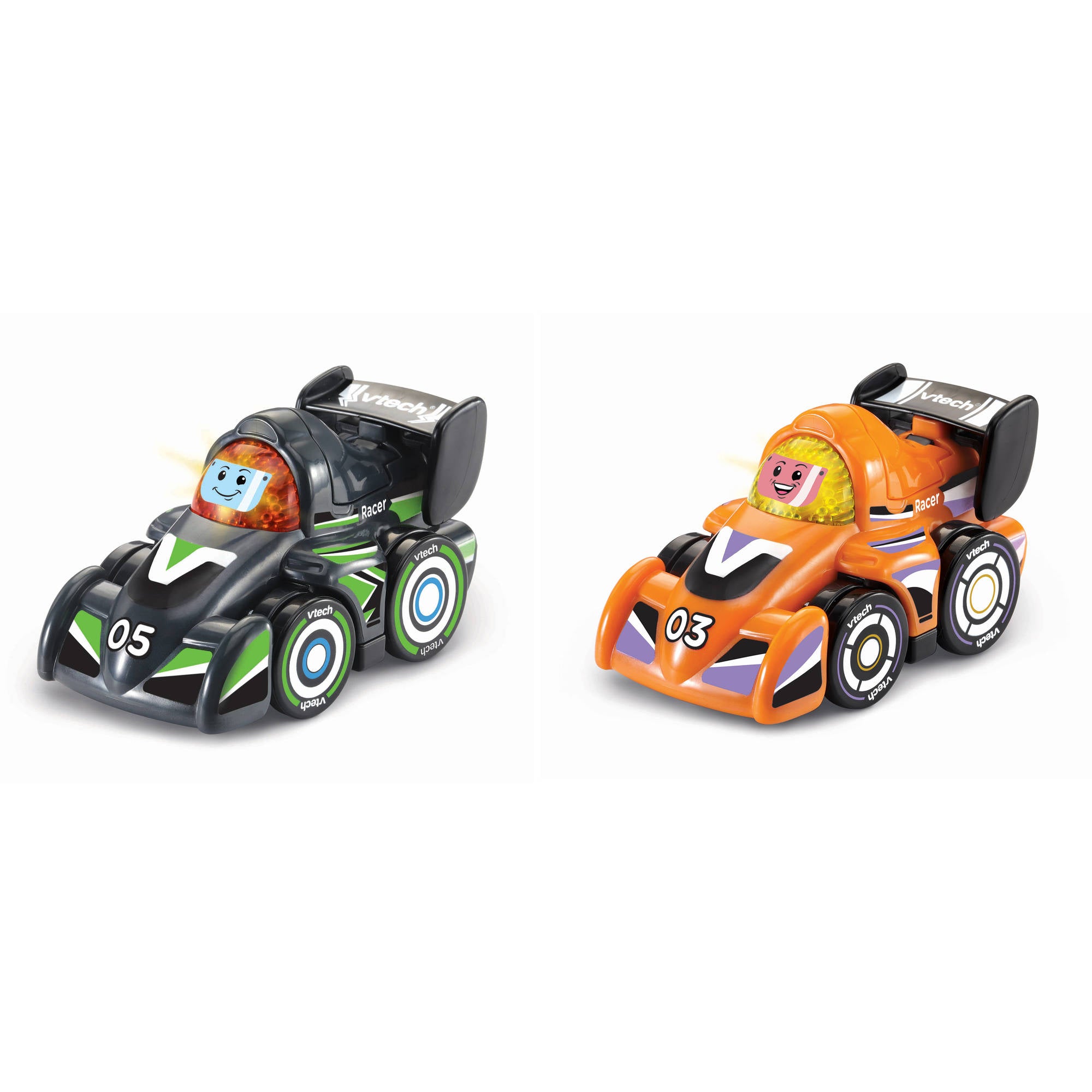 VTech Toot Toot Drivers V Racers 2 Pack - Orange & Dark Green - Toyworld NZ