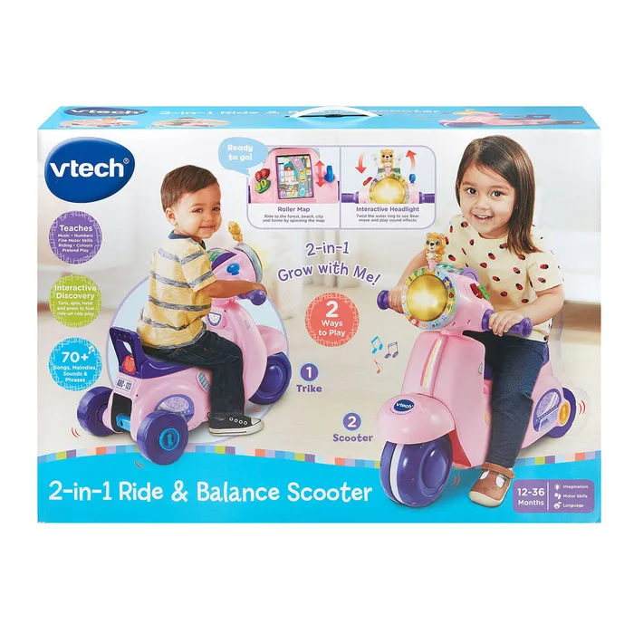VTech 2-In-1 Ride & Balance Scooter - Pink