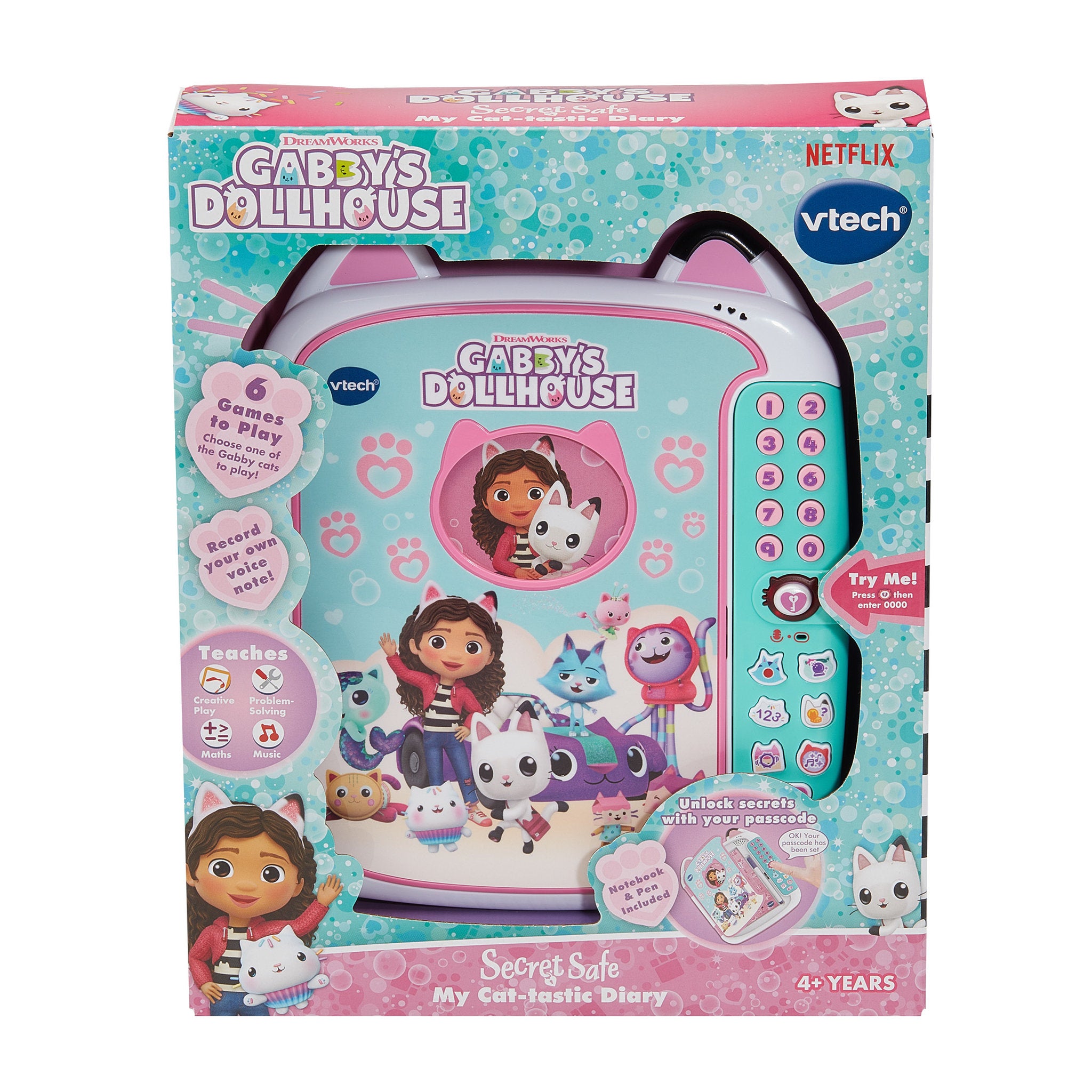 VTech Gabby's Dollhouse Secret Safe My Cat-tastic Diary