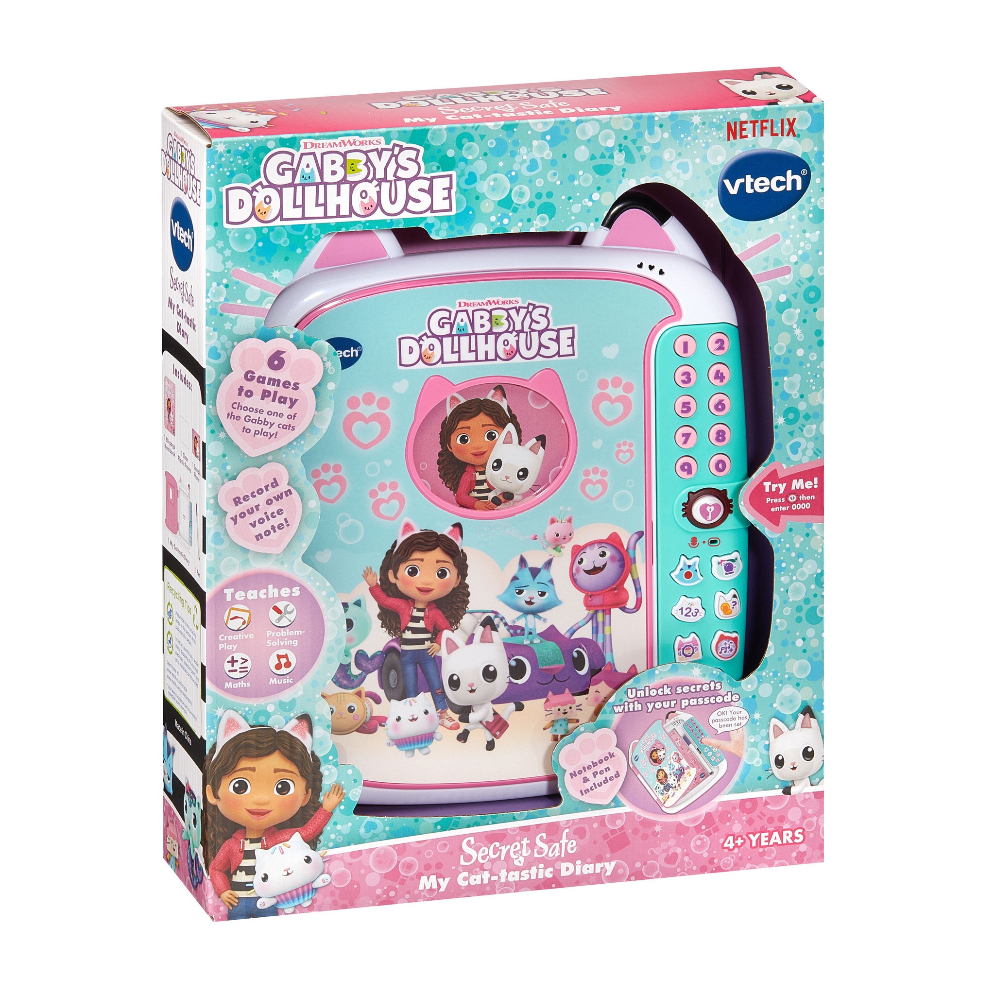 VTech Gabby's Dollhouse Secret Safe My Cat-tastic Diary