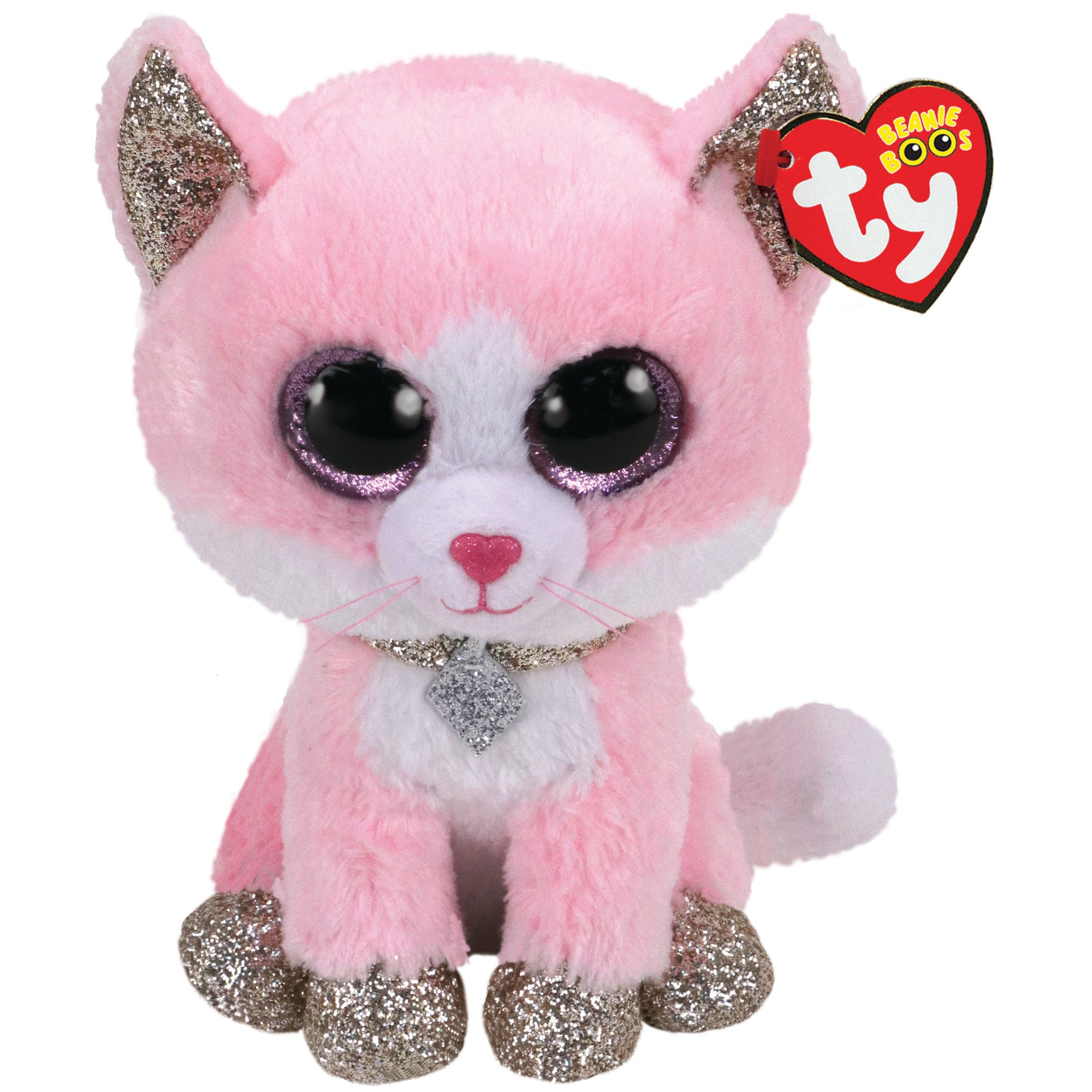 Ty Beanie Boo Medium - Fiona Pink Cat