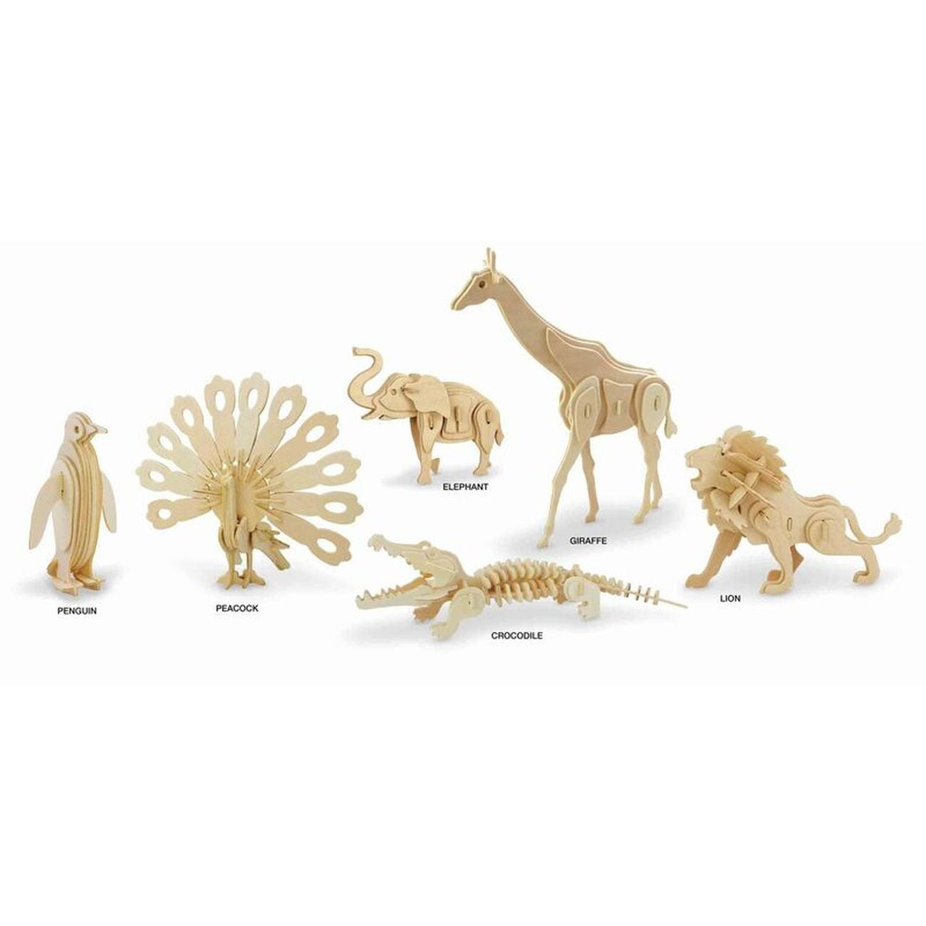 3D Wooden Puzzle Animals Assorted Styles