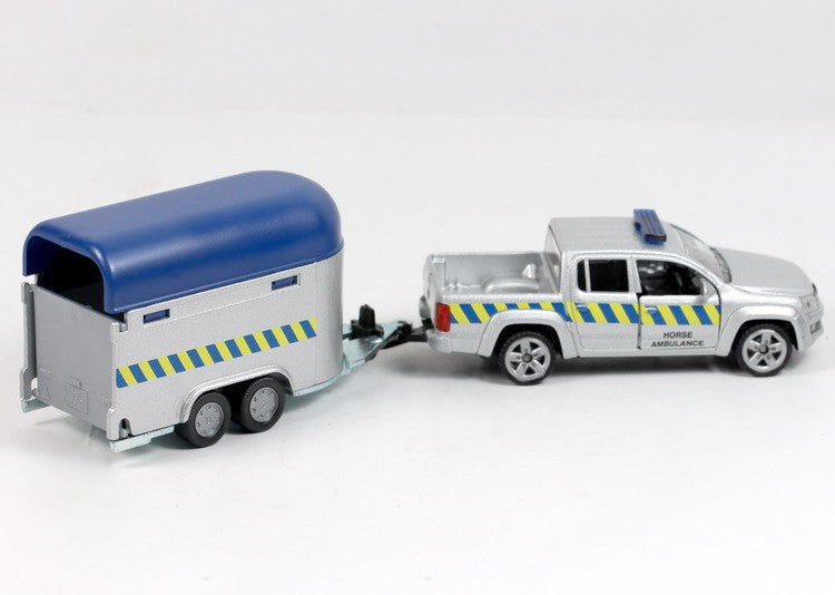 Siku 2310 1:55 Vw Amarok Horse Ambulance With Float & Horses