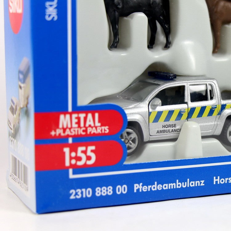Siku 2310 1:55 Vw Amarok Horse Ambulance With Float & Horses