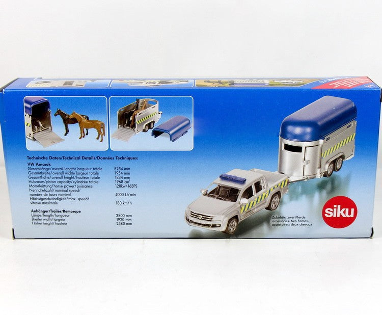 Siku 2310 1:55 Vw Amarok Horse Ambulance With Float & Horses