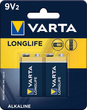 Varta Longlife 9V Alkaline Battery 2 Pack