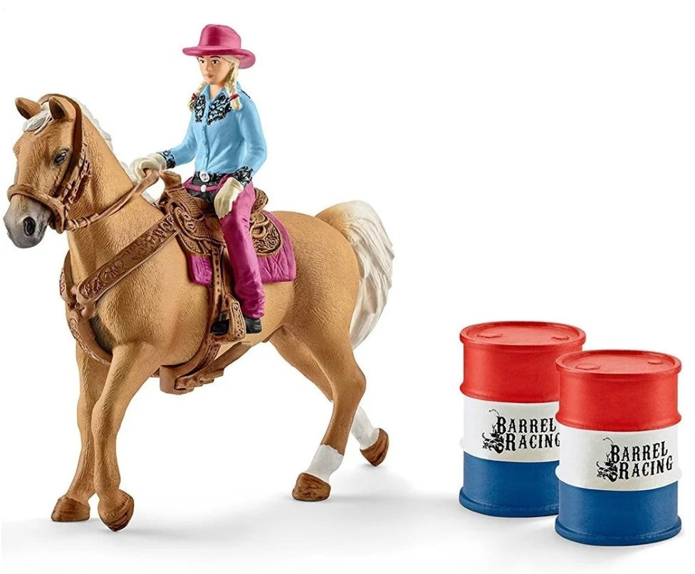 Schleich Farm World Cowgirl Barrel Racing Fun Set