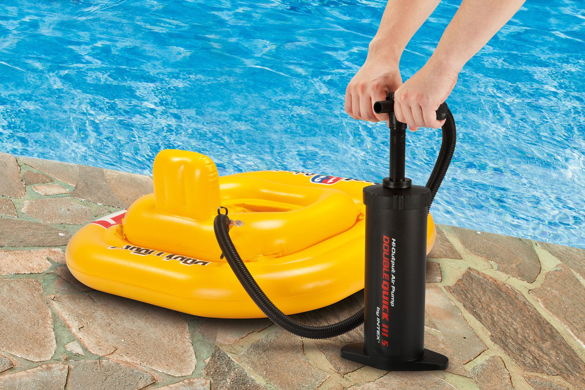 Pompe à Main Intex Double Quick III S - Double Action, 37 Cm, Valve Pour Ballon, Noire
