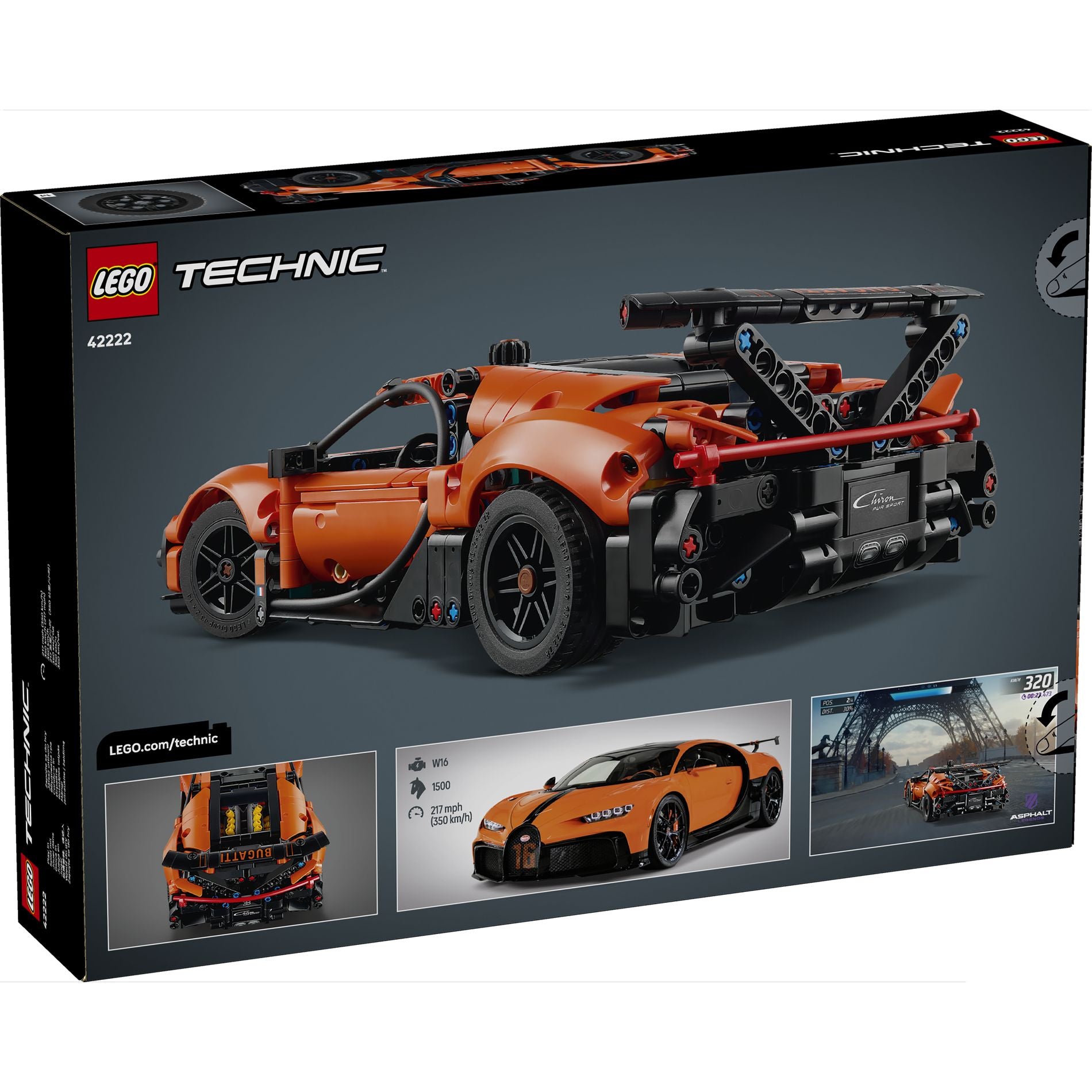 LEGO 42222 Technic Bugatti Chiron Pur Sport Hypercar