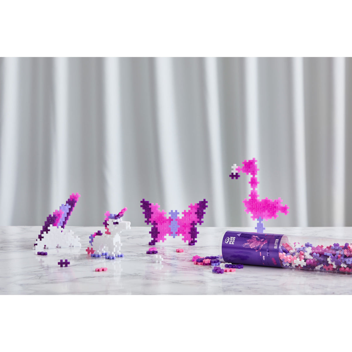 Plus Plus Glitter Mix - 100Pc Tube - Toyworld NZ