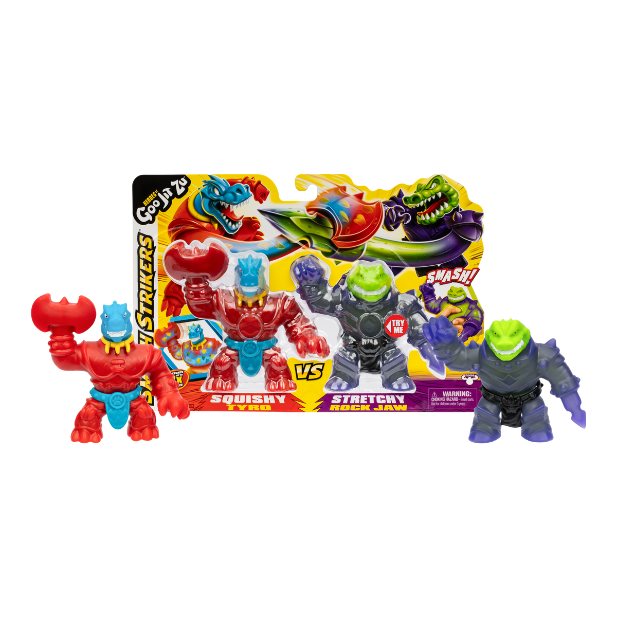 Heroes of Goo Jit Zu Smash Strikers Action Figure - Tyro vs Rock Jaw Versus 2 Pack - Toyworld NZ