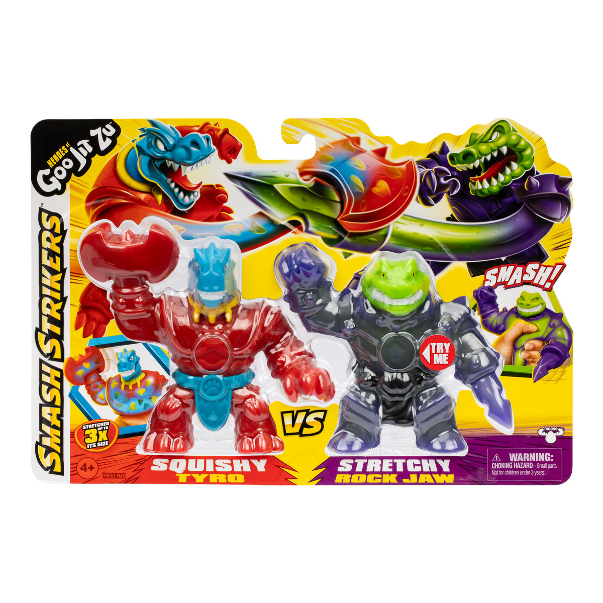 Heroes of Goo Jit Zu Smash Strikers Action Figure - Tyro vs Rock Jaw Versus 2 Pack - Toyworld NZ