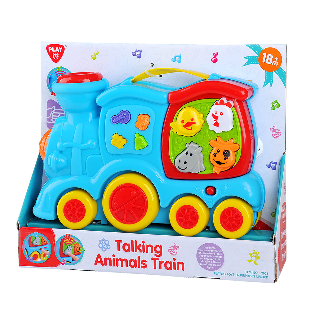 Playgo Toys Battery Operated Talking Animals Train