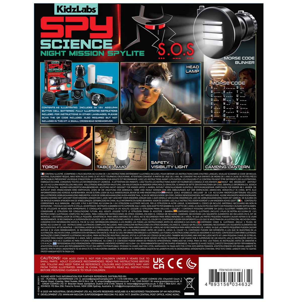 4M KidzLabs Spy Science Night Mission Spylite