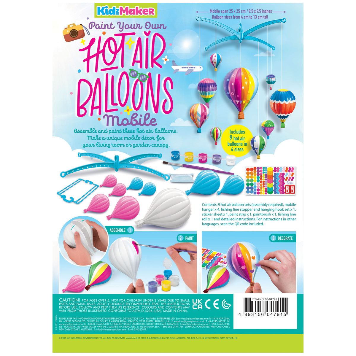 4M KidzMaker Hot Air Balloons Mobile