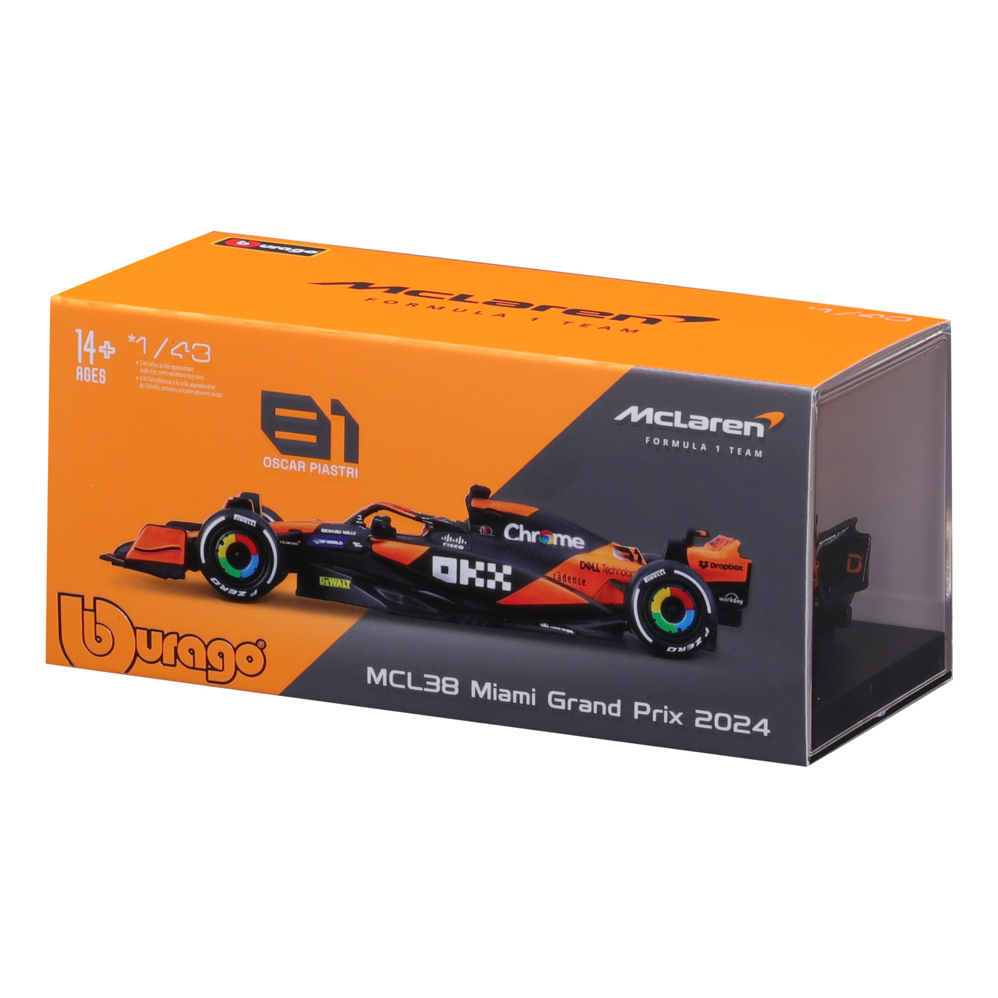 Bburago 1:43 2024 F1 Deluxe McLaren #81 Piastri