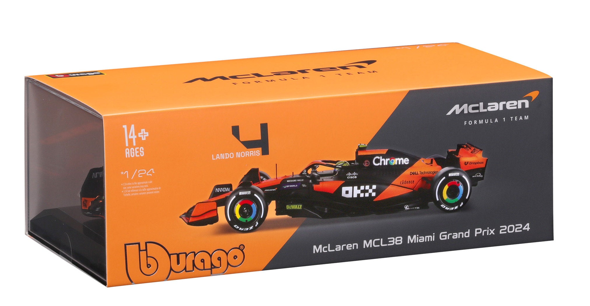 Bburago 1:24 2024 F1 Mclaren MCL38 #4 Norris