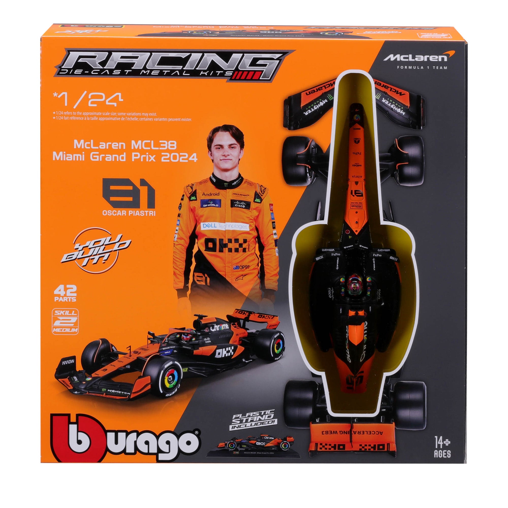 Bburago 1:24 2024 McLaren MCL38 #81 Piastri Model Kit