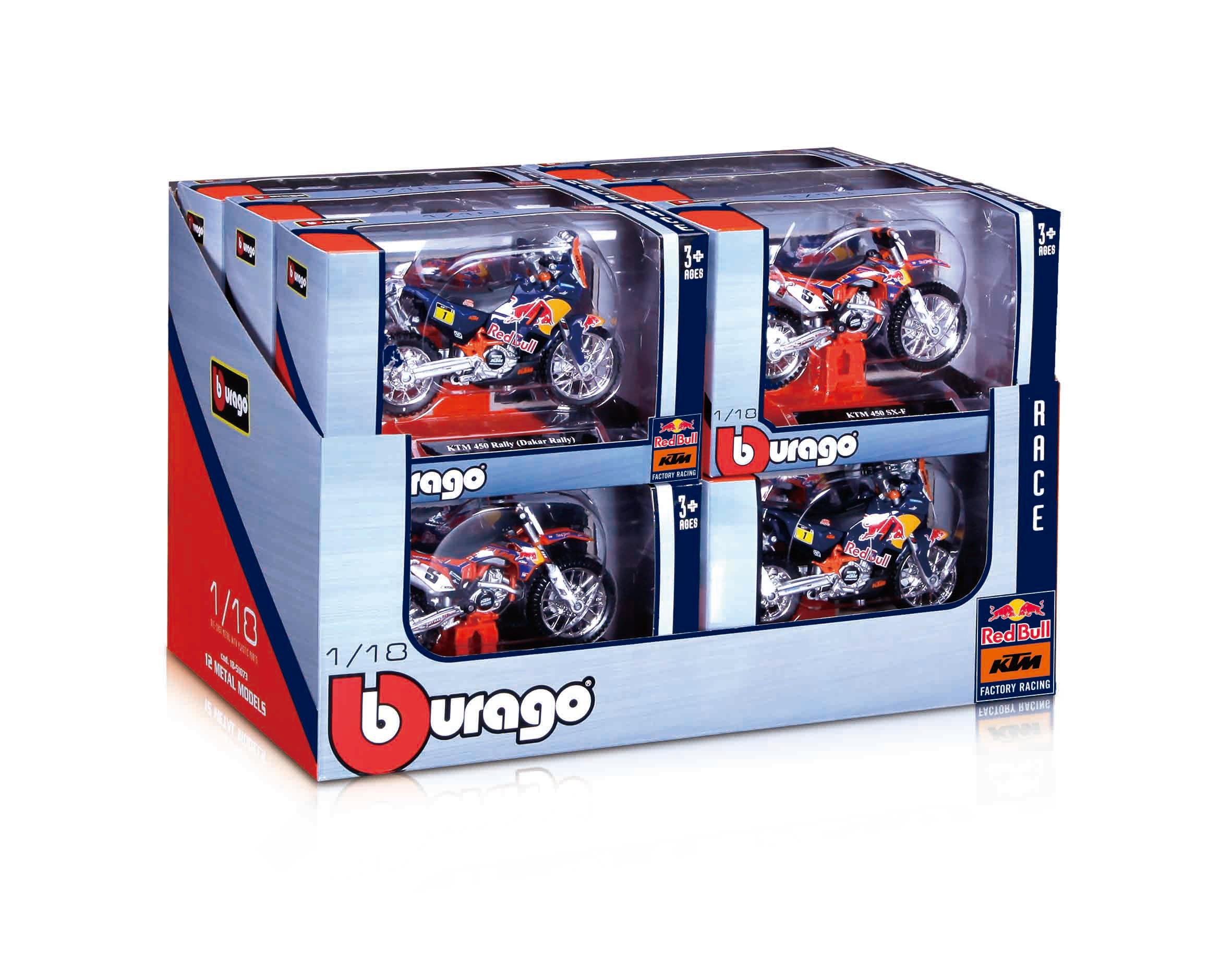 Bburago 1:18 Wrb Ktm Racing Motorcycle Assorted Styles