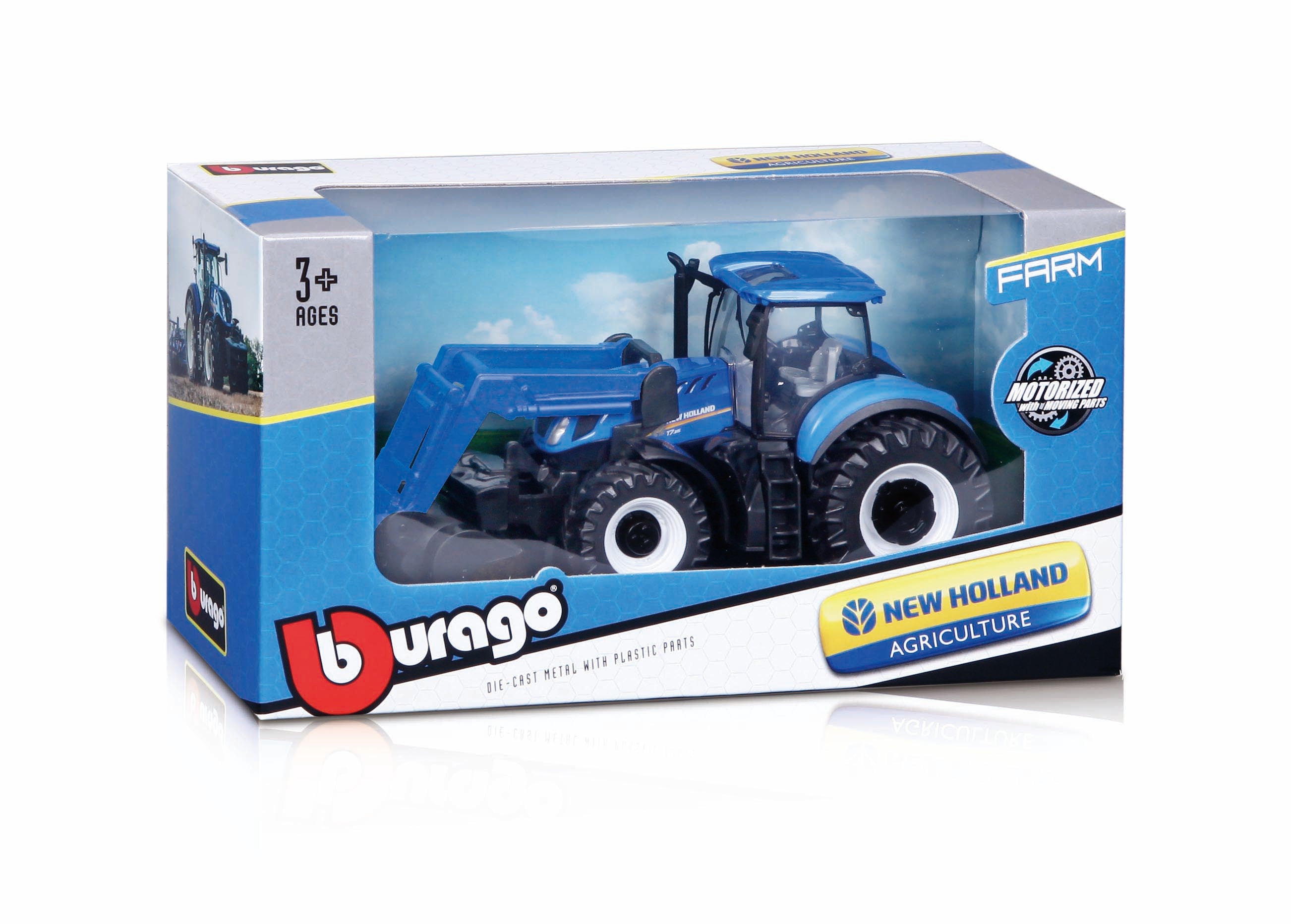 Bburago 10cm Tractor With Front Loader New Holland