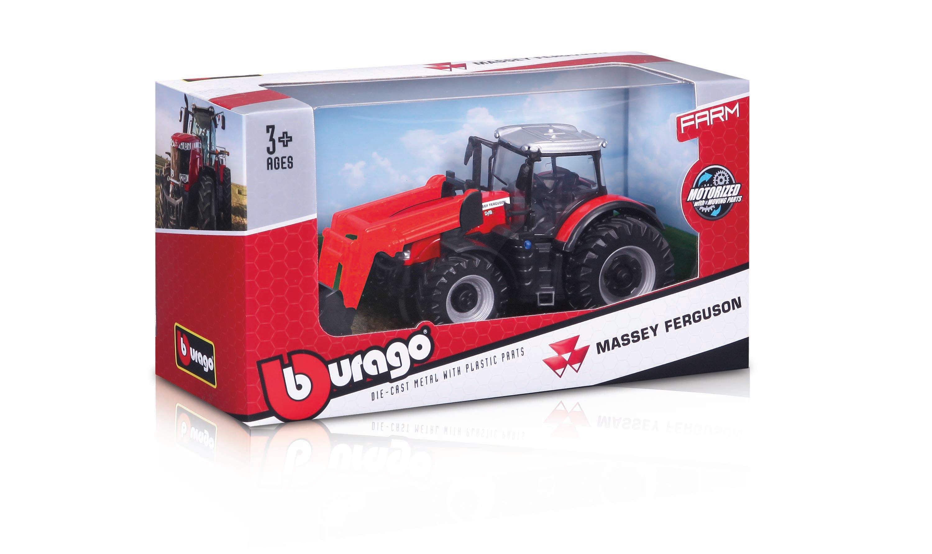 Bburago 10cm Tractor With Front Loader Massey Ferguson