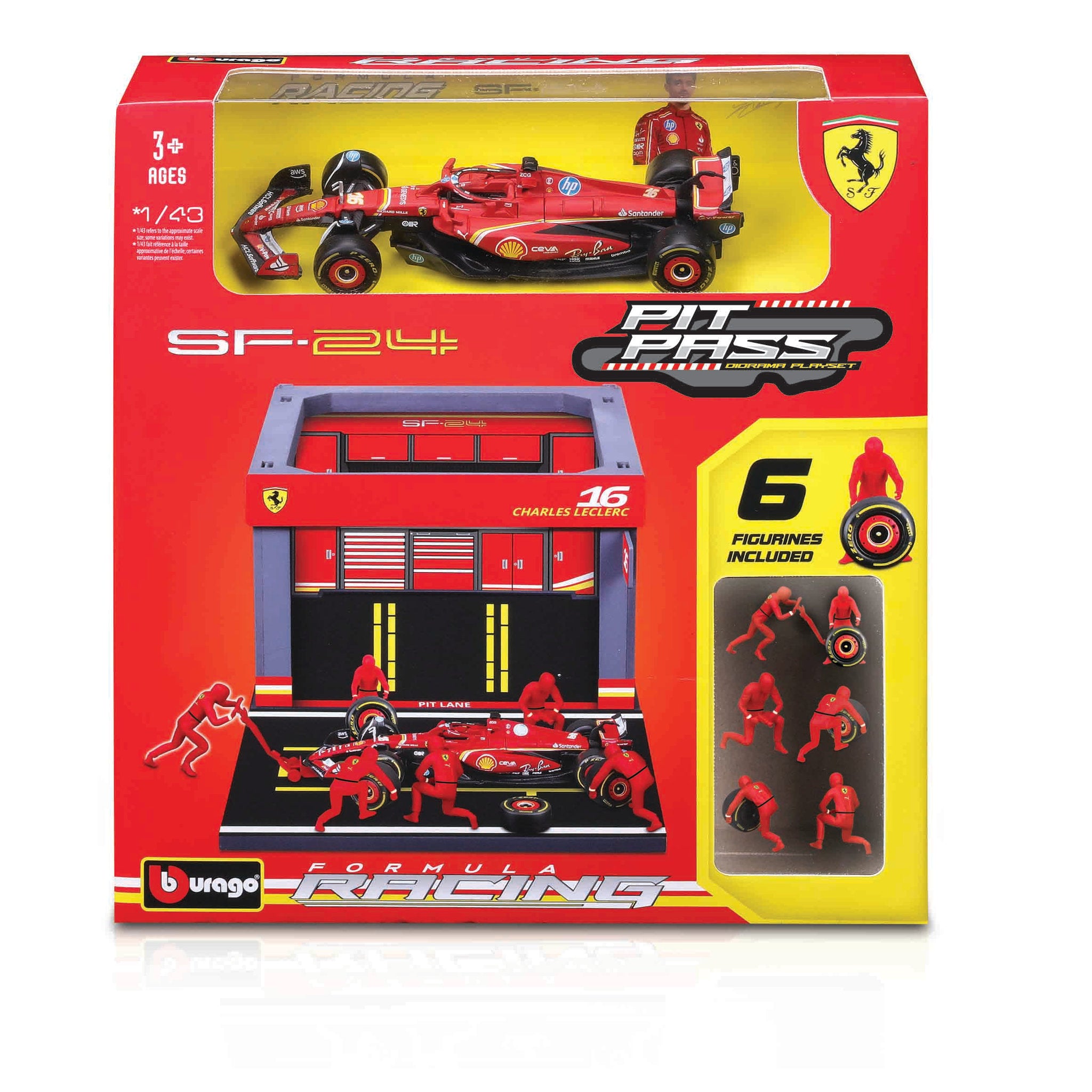 Bburago 1:43 2024 Ferrari SF-24 Pit Pass - #16 Leclerc
