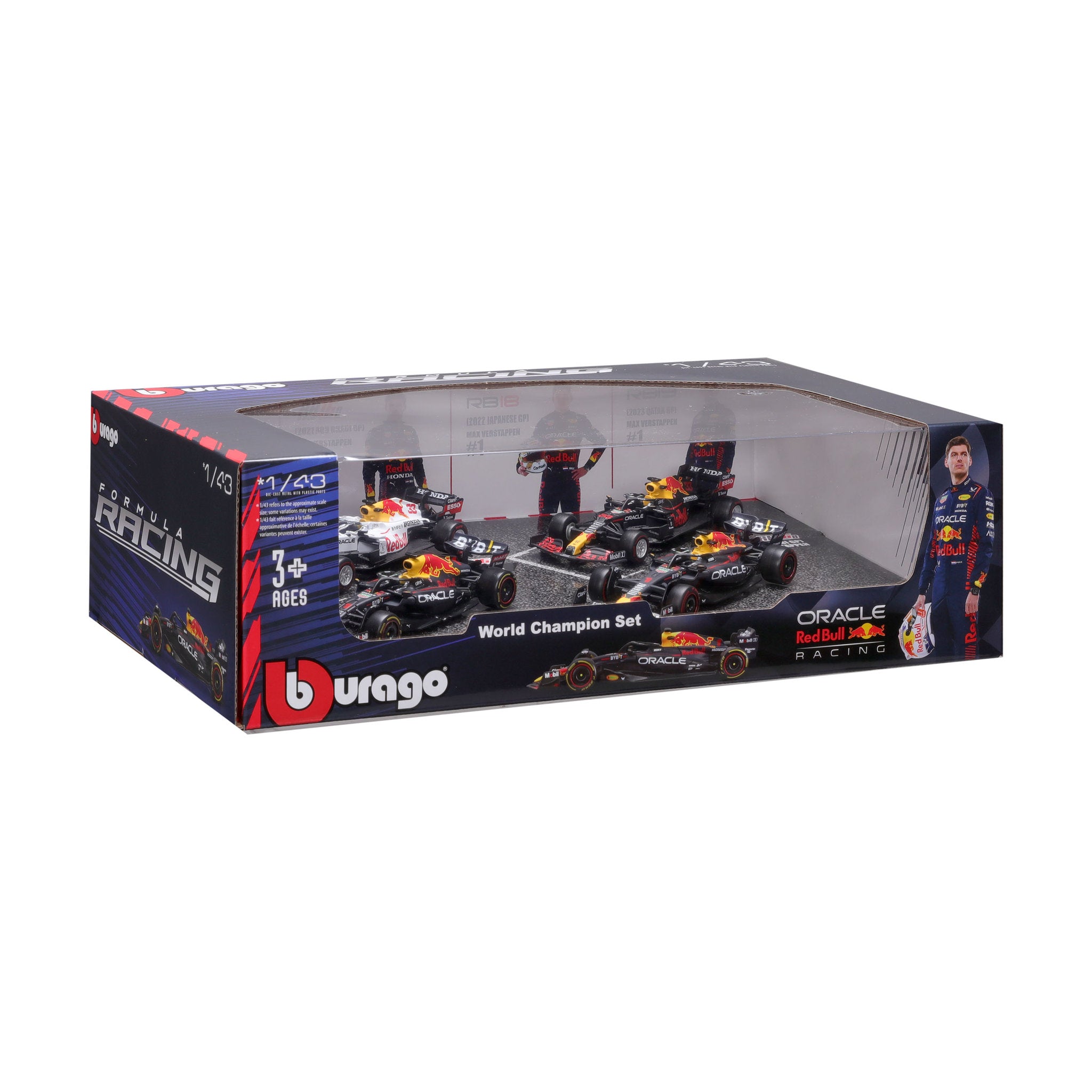 Bburago 1:43 Oracle Red Bull Racing #1 Verstappen 4 Pack