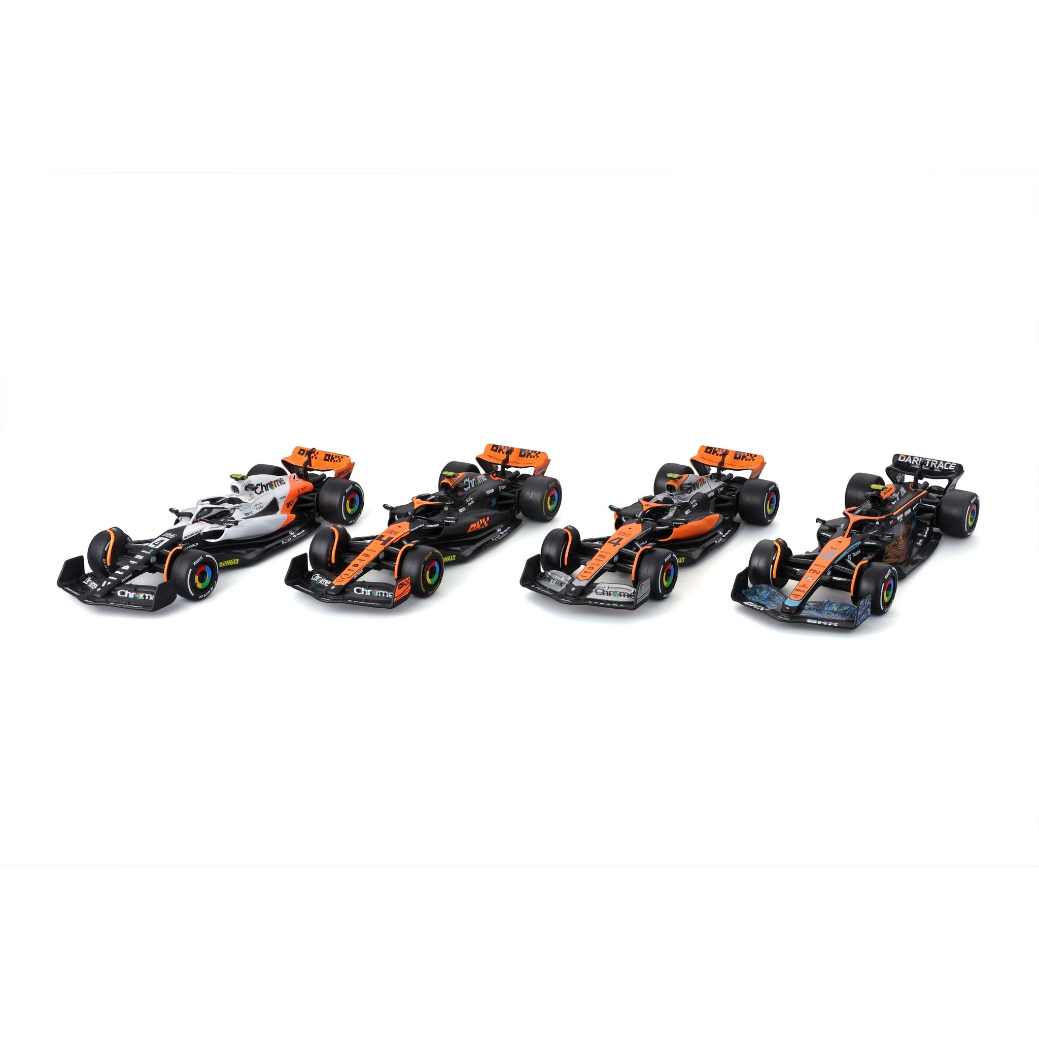 Bburago 1:43 McLaren Racing F1 #4 Lando 4 Pack
