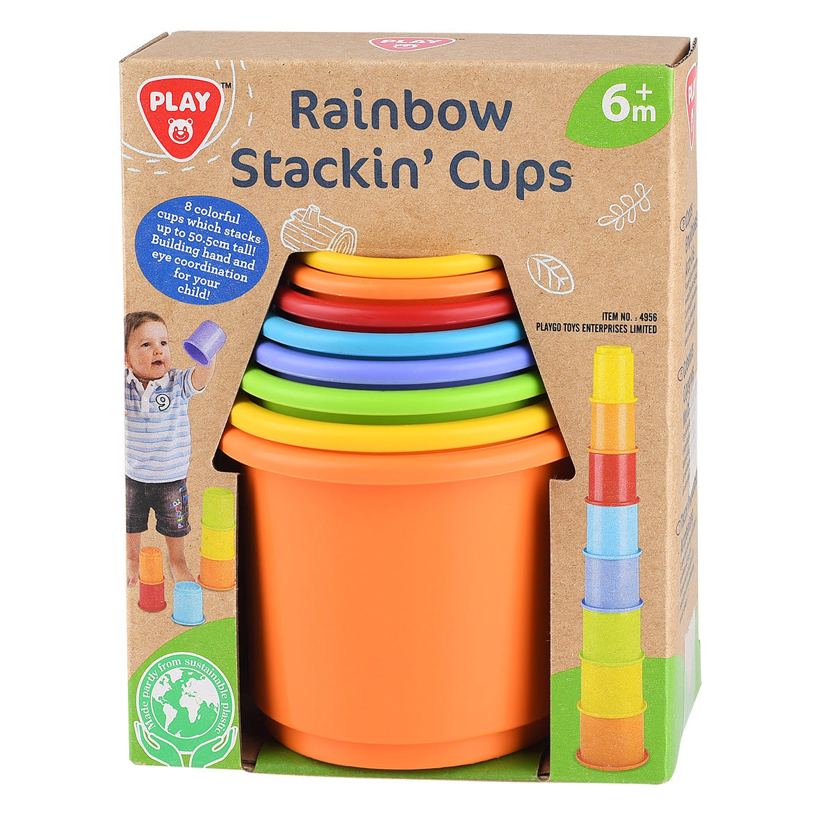 Playgo Toys Bio Rainbow Stackin Cups