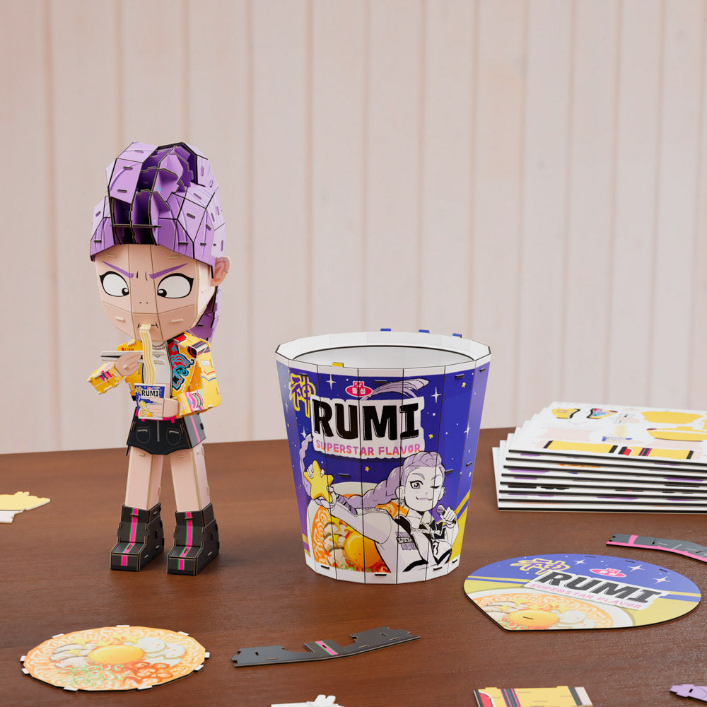 4D Build KPop Demon Hunters Rumi Noodle Cup Craft.