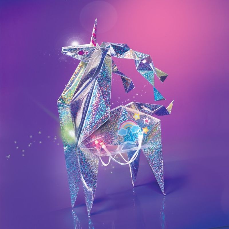 4M KidzMaker Holographic Light-Up Origami Unicorn