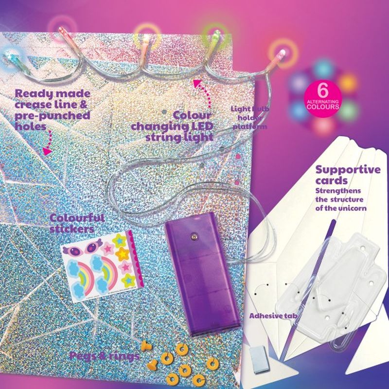 4M KidzMaker Holographic Light-Up Origami Unicorn