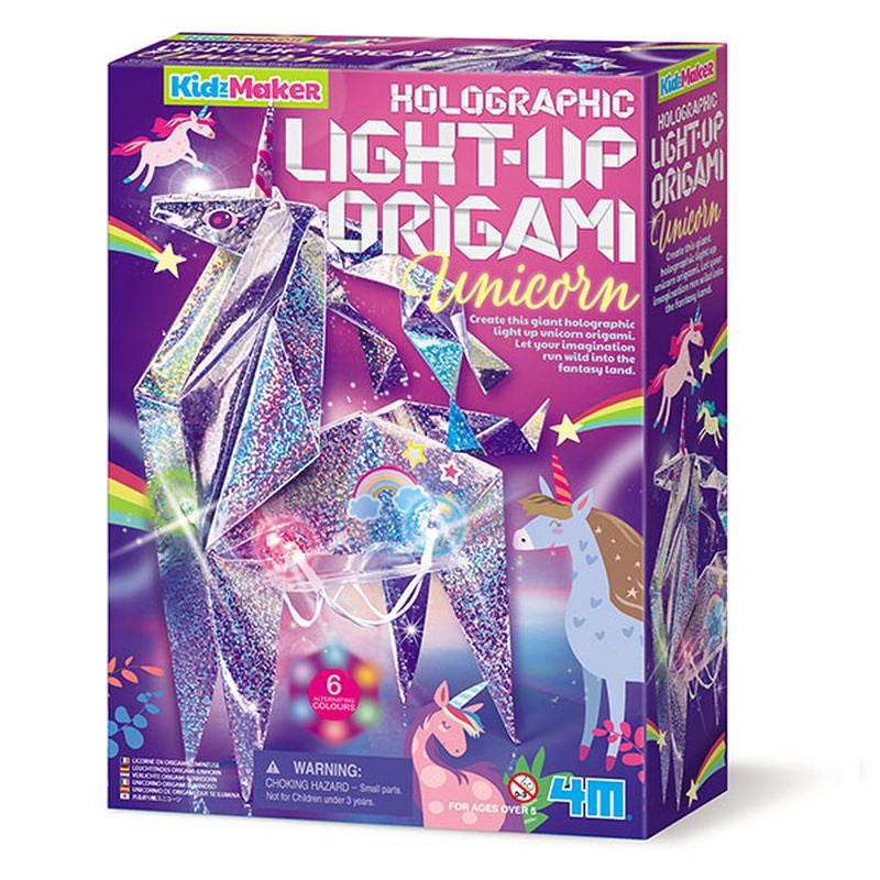 4M KidzMaker Holographic Light-Up Origami Unicorn