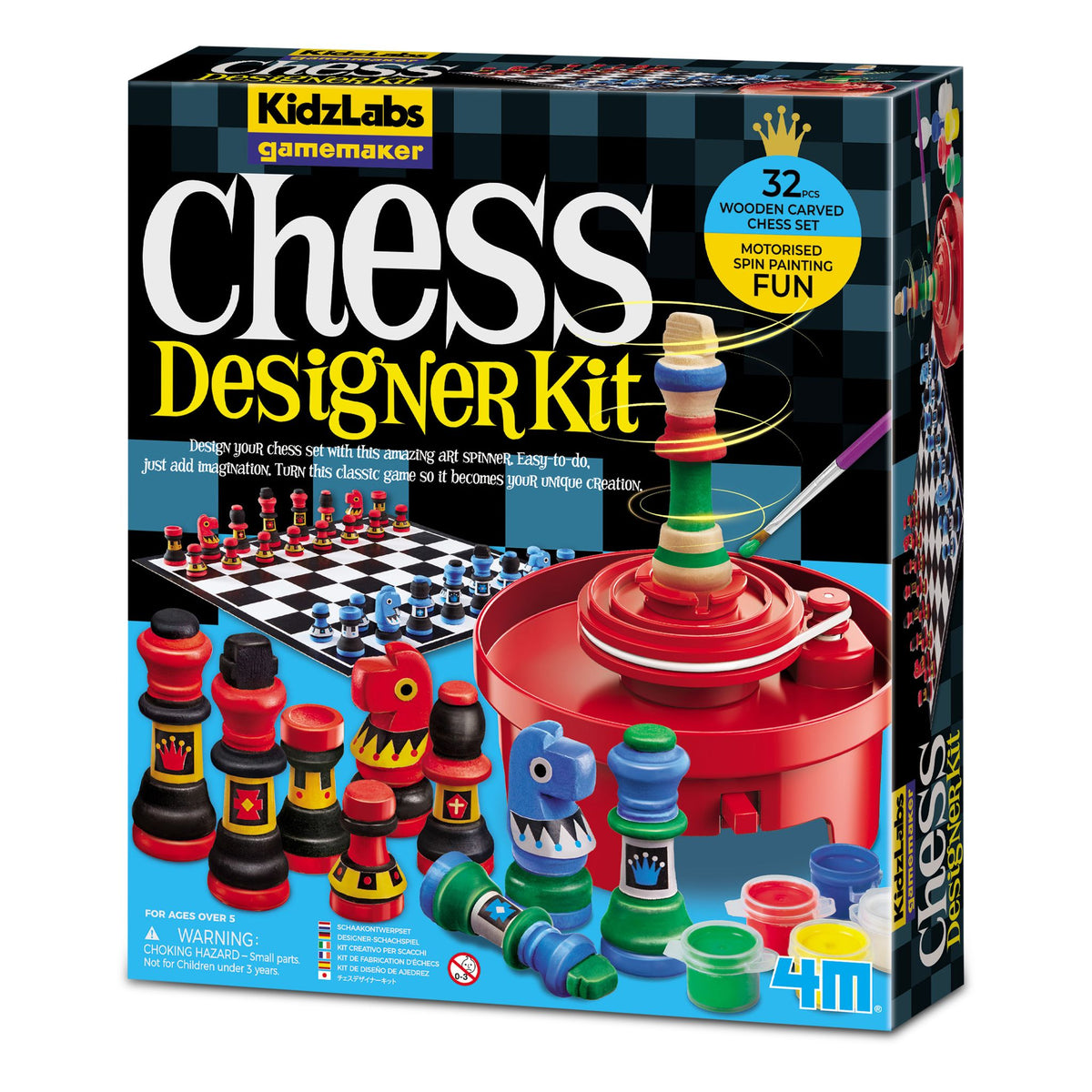 4M KidzLabs Gamemaker Motorised Spin Art Chess Designer Kit.