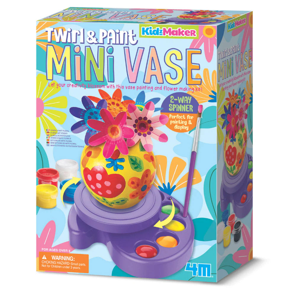 4M KidzMaker Mini Flower Twirl & Paint Vase kit.