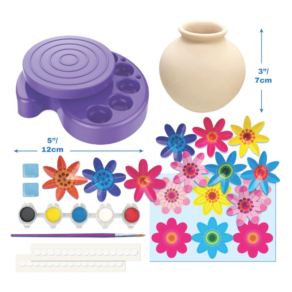 4M KidzMaker Mini Flower Twirl & Paint Vase kit.
