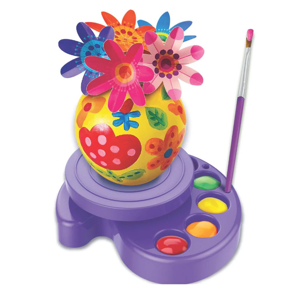 4M KidzMaker Mini Flower Twirl & Paint Vase kit.