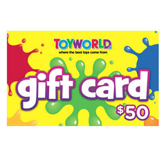 $50.00 TOYWORLD GIFT CARD