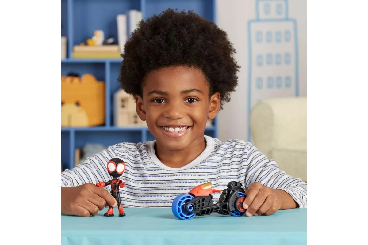 Marvel Spidey and His Amazing Friends Miles Morales Spin Motorcycle and Figure