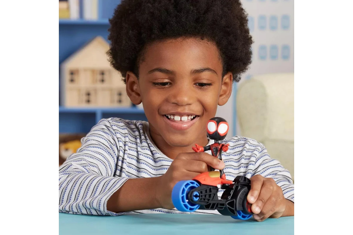 Marvel Spidey and His Amazing Friends Miles Morales Spin Motorcycle and Figure