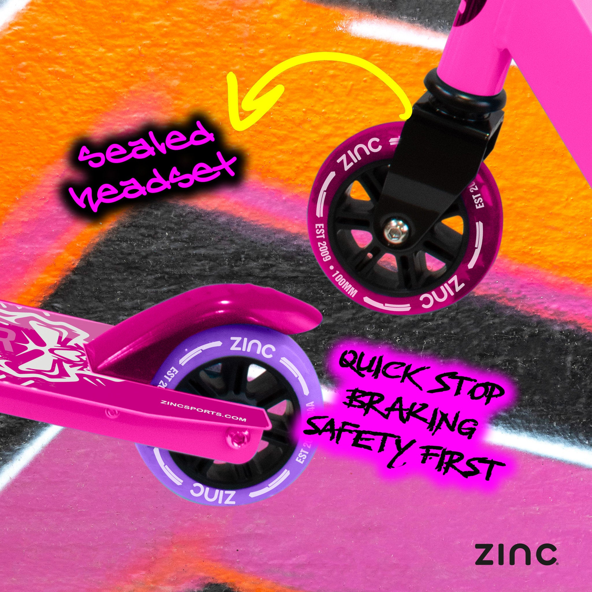 Zinc Detour 2.0 Stunt Scooter - Pink
